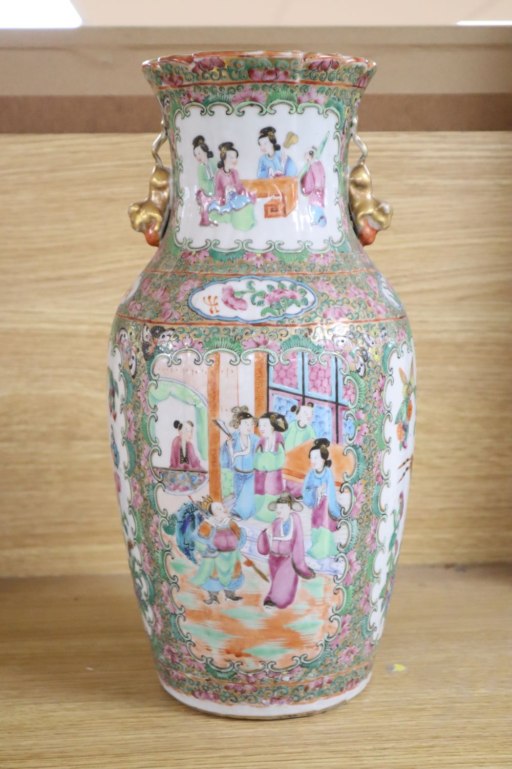 A 19th century Canton famille rose vase, height 36cm